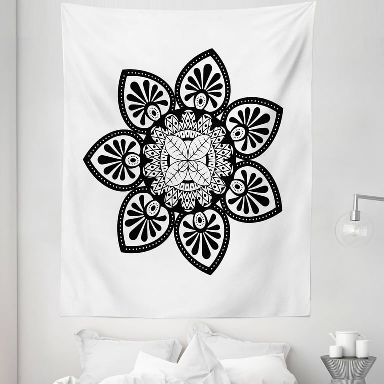 Black and white boho tapestry hotsell