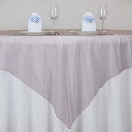

TABLECLOTHSFACTORY Mauve Organza Table Overlay 72X72 (Table Toppers)