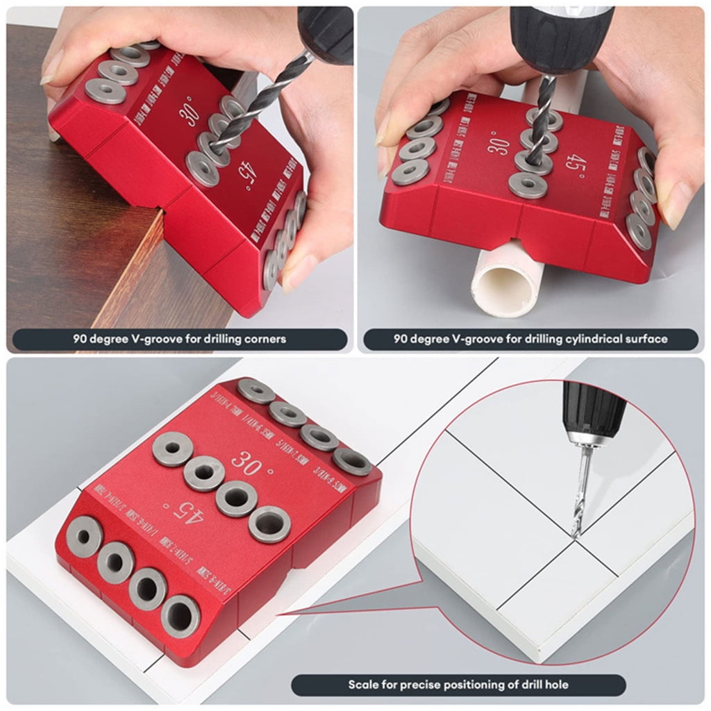 lanema 30 45 90 Degree Angle Drill Guide Jig Drill Guide 4 Size Drill Jig for Angled