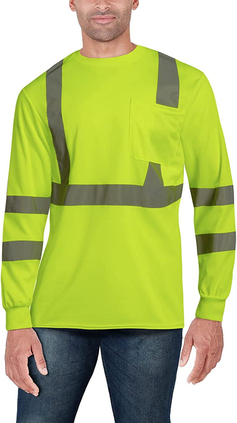 Bass Creek Outfitters Men's Safety Shirt ANSI Class High Visibility  Workwear (2 PK)