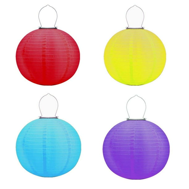 Multi-color Solar Chinese Lanterns Lights Hanging 4 Pack 12'' Water