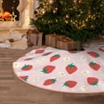 thumbnail image 5 of Sikiie Strawberry Floral Nativity Christmas Tree Skirt, Jesus Christian Winter Holiday Tree Mat Decoration(30-48IN), 5 of 6