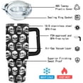 thumbnail image 5 of 40oz Skull Tumbler with Handle, Lid & Straw - Gothic Halloween Cup | Double Wall Insulated Stainless Steel Water Bottle for Women & Men, 5 of 6