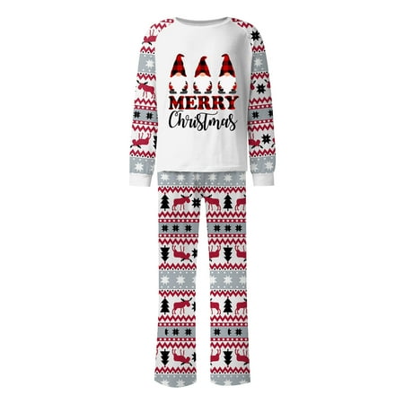 

Steady Pajamas for Girls Christmas Prints Family Matching Long Sleeve Tops+Pants Set Family Matching Sets