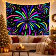 thumbnail image 3 of Cosmic Firework Burst Against Black Sky, Energetic Psychedelic for Gaming Enthusiasts, Neon Radial Wall Decor, Birthday Gift Tapestry Wall Hanging for Dorm and Bedroom, 3 of 7