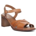 thumbnail image 1 of JUSTINREESS Zoe Women's 2.5 inch Block Heel Sandals In Tan Size 5, 1 of 6