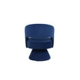 thumbnail image 5 of 360 Degree Swivel Barrel Chair with Wraparound Backrest, Velvet TV Armchair with Round Wood Base for Office, Living Room & Bedroom, Blue, 5 of 7