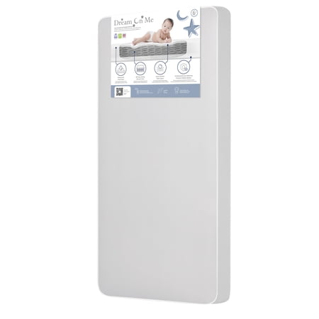 Dream On Me Superior Slumber 6” 112-Coil Inner Spring Crib & Toddler Mattress | Waterproof Vinyl Cover | Greenguard Gold Certified | 10-Year Manufacturer Warranty | Grey