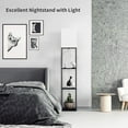 thumbnail image 4 of Modern Square Floor  with Shelves, 3 Color Temperature LED Light, Corner Display Bookshelf  for Living Room and Bedroom (Black), 4 of 9