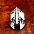 thumbnail image 2 of K-KED Warrior Scratch Scar Helmet Ring Stainless Steel Spartan Mask Men's Biker Ring-12, 2 of 6