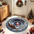 thumbnail image 5 of Cififendec Christmas Round Area Rug, 31.5", Large 3D Visual Illusion Floor Mat with Santa Print Non Slip Base for Fireplace Side Festive Floor Styling, 5 of 6