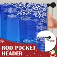 thumbnail image 5 of Kitchen Curtains Blue Gradient Christmas Ball Valances and Window Curtains 3 Pcs Set Silver Snowy Snowflakes Xmas Short Tier Curtain for Room Treatment Small Kitchen Window Decor, 5 of 7