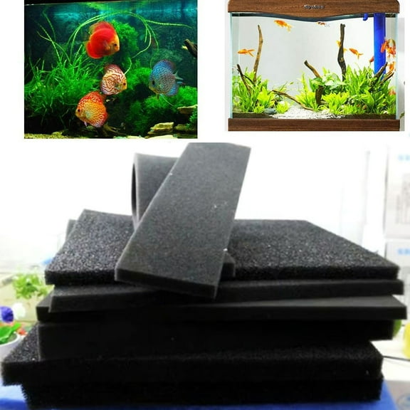D-GROEE Aquarium Thickening Filter, Reusable Activated Sponge Filter Media Adjustable Water Flow
