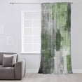 thumbnail image 3 of Sage Green Grey Semi Sheer Curtains Drapes for Living Room,Bedroom,French Doors Window 84 Inches Long,Modern Oil Painted Abstract Art Aesthetics Rod Pocket Chiffon Curtain Drapery Voile Drape Panel, 3 of 6