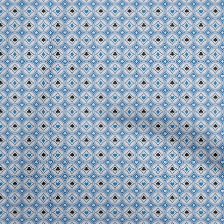 oneOone Cotton Jersey Medium Blue Fabric Poker Card Diy Clothing Quilting Fabric Print Fabric By Yard 58 Inch Wide