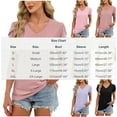 thumbnail image 3 of Htigea Womens V Neck Tops Textured Petal Short Sleeve Blouse Summer T-Shirts Casual Business Tunic Blouse Purple XXL, 3 of 8