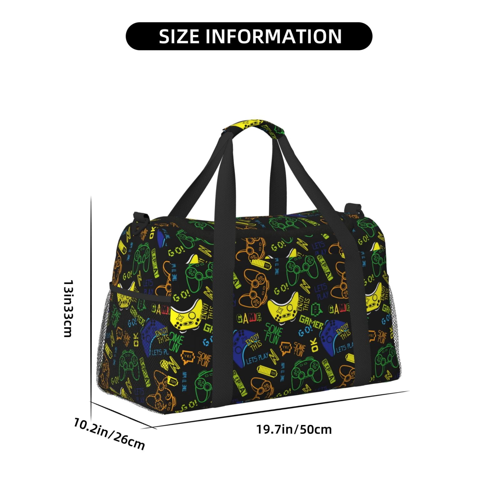 Fuzoiu Game Play Print Travel Duffle Bag,Carry On Tote Bags,Duffel Bag,Sport Gym Bag, Hospital Bag for Labor and Delivery, Overnight Bag,Luggage Bag
