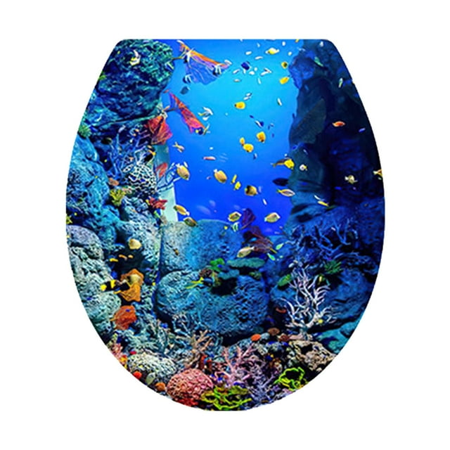 Decoración de la cubierta de la etiqueta engomada de la tapa del asiento del inodoro Gloria WC decorativo del baño colorido 30cm x 35cm