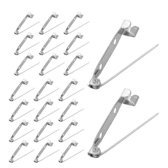 Raindrops 60pcs Brooch Pins with Back Bar Flat Back Safety Pins Locking Brooch Pin Backs Bar Pin Back Clasp Jewelry Making DIY Crafts Accessories Badges