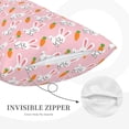thumbnail image 3 of Logiee Rabbit And Carrot Print Pillow Case,Throw Pillow Covers, Double Sided Plush Cushion Cover for Couch Sofa Bed, Only Pillowcase-14"x20", 3 of 6