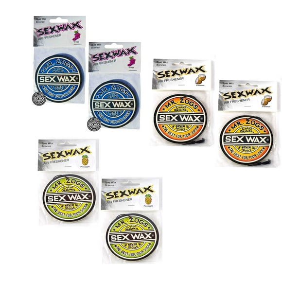 Sex Wax Mr. Zoggs Désodorisant Logo 3 Pouces Lot de 6 Raisin/ananas/coco