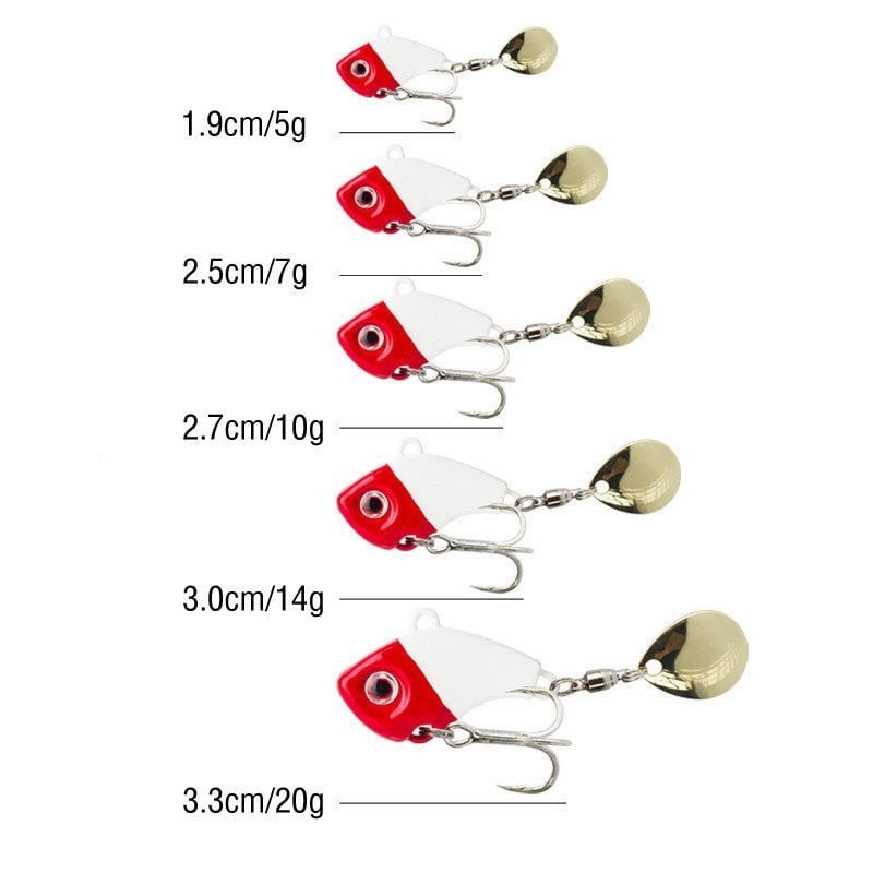 6pcs 1.9-3.3cm/5-20G  Metal Sea Sequins Fishing Freshwater Lures Rotating Bait