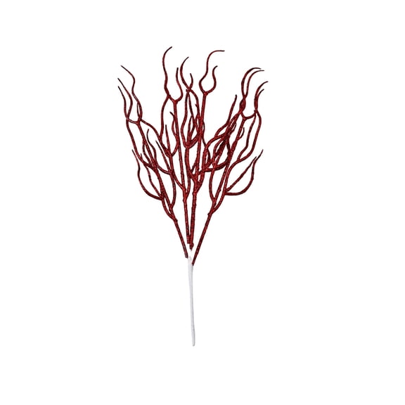 Halloween Artificial Glitter Branches 13.8 Inch, Black Dried Twig Picks for Holiday Tree Vase, Spooky Home Decor for Door Wall Window