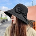 thumbnail image 4 of Meidiya Women's Ponytail Bowknot Sun Hat UV Protection Foldable Sun Hat Bucket Cap Wide Brim Beach Fishing Hat, 4 of 8
