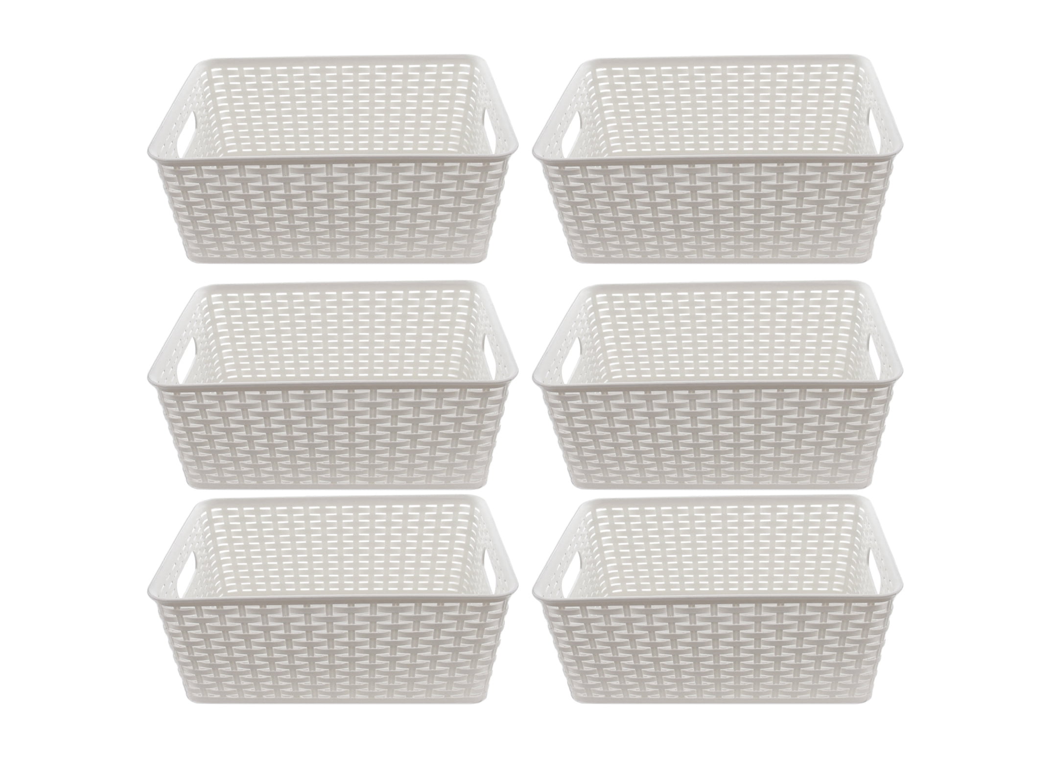 Plastic Rattan Storage Box Basket Organizer Large ba4266 White Pack