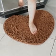 thumbnail image 2 of Unique Bargains Heart Shaped Chenille Bath Rugs Soft Shaggy Bath Mat Brown 20" x 24", 2 of 7