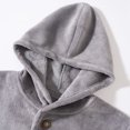 thumbnail image 7 of Men's Fleece Plush Loungewear Sets Bottoms Botton up Casual Jogging Gym Suit Jacket Gray L, 7 of 7