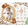 thumbnail image 1 of Manta Baby Milestone Gicoherero 102 x 127 cm con estampado de vaquita occidental, 1 of 5