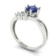 thumbnail image 2 of Clara Pucci 14K White Gold Solid Gold Tanzanite Three-Stone Anniversary Ring for Women - 0.87 cttw Round Cut, 2 of 8