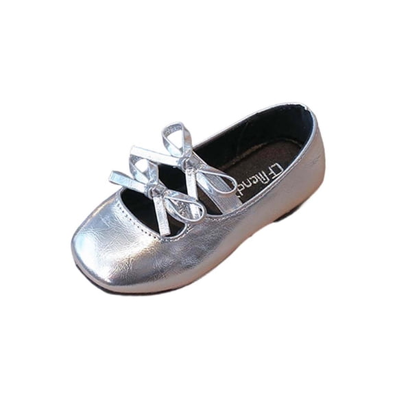Owordtank Toddler Girls Mary Jane Dress Shoes Little Kids Ballet Flats Bowkont Flower Wedding Party School Princess Shoes