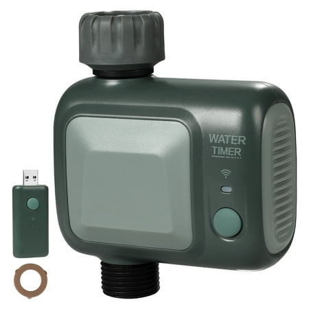 KFFKFF WiFi-Enabled Smart Sprinkler Timer Single Outlet with Brass Inlet Compatible with Alexa and Google Assistant IPX6 Waterproof