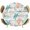 Green White, variant on Elastic Fitted Round Tablecloth, Teal Red Turtle Coastal Waterproof Stretch Table Cover for 45"-54" Tables, Summer Beach Nautical Coral Starfish Washable Outdoor Tablecloths for Patio, Picnic