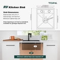 thumbnail image 2 of TORVA RV Kitchen Sink, 16 x 21 x 7 Inch Undermount Bar Sink 16 Gauge Stainless Steel Single Bowl Sink with Foldable Faucet Cutting Board, Dark Grey, 2 of 7