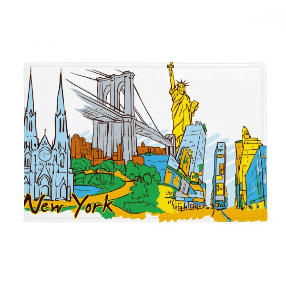 New York Pattern Print Floor Mat