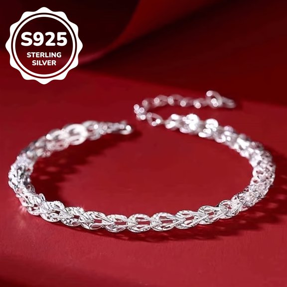 925 Sterling Silver Phoenix Tail Bracelet for Women, Simple Minimalist Bracelet, Silver Jewelry, Niche Light Luxury Bracelet for Women, Fashion Commuting
