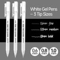 thumbnail image 2 of Bolígrafos de gel BUUTIIGER blancos con puntas de 0,6 mm, 0,8 mm y 1 mm, paquete de 9, 2 of 9