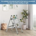 thumbnail image 3 of Pirecart 3-Step Aluminum Step Ladder,Portable with Anti-Slip Wide Pedals, 330LB Capacity,Silver, 3 of 7