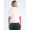 thumbnail image 3 of Free Assembly Women's Ruffle Collar Sweater with Short Sleeves, Midweight, Sizes XS-XXL, 3 of 5