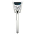 thumbnail image 3 of 4.0ct square emerald cut natural london blue topaz 18k white gold 3 stone Bridal Wedding Engagement Promise Anniversary Ring for Women size 11, 3 of 7