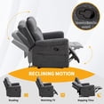 thumbnail image 7 of Bonzy Home Manual Reclining Sofa Set, Modern Loveseat Recliner Sofa for Adult with Adjustable Backrest, Couch Recliners for Living Room Furniture, Dark Gray, 7 of 7