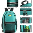 thumbnail image 3 of 12 Pack of Bulk Wholesale 18”L Classic Assorted Color Backpacks with 30 Piece Stationary Kits Containing 1 Notebook, 3 Folders, 5 Pencils, 5 Pens, 3 Erasers & More in Female Colors Pack, 3 of 13