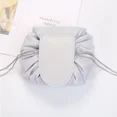 thumbnail image 1 of Women Drawstring Cosmetic Bag Travel Storage Makeup Bag Organizer Foldable Make Up Pouch Portable Waterproof Toiletry Case Light gray, 1 of 6
