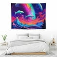 thumbnail image 3 of GOSMITH   Galaxy Space Tapestry Trippy Neon Whale Tapestry UV Reactive Moon Tapestry Fantasy Mountain Plant Wall Tapestry Purple Starry Sky Tapestry Wall Hanging for Bedroom, 3 of 7
