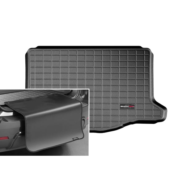 WeatherTech Cargo Trunk Liner with Bumper Protector compatible with 2015-2020 Honda Fit - Behind 2nd Row w/ Bumper Protector, Black