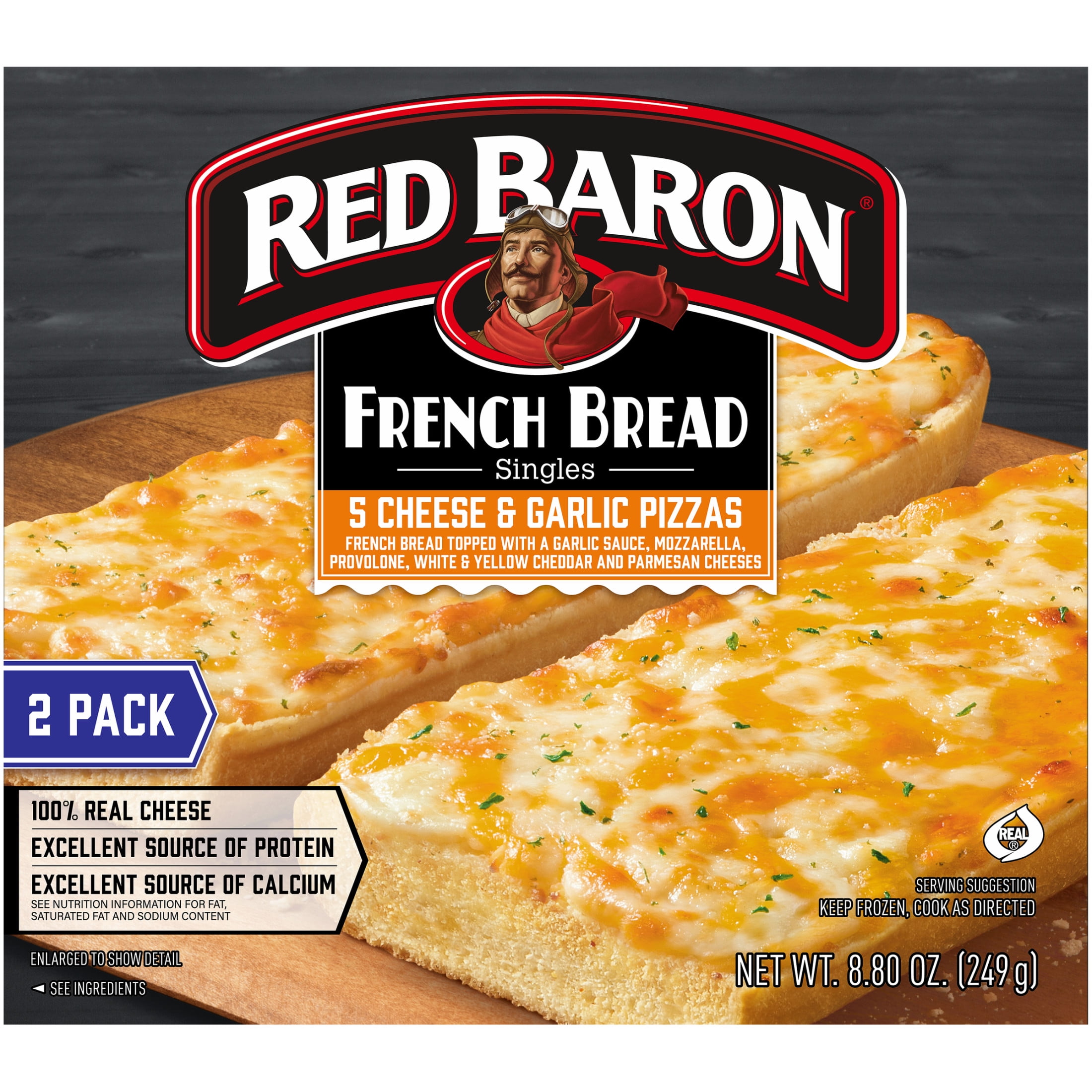 Red Baron 5 Cheese & Garlic French Bread Frozen Personal Pizza, 8.8 oz 2 Pack