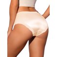 thumbnail image 3 of Unique Bargains Women's Satin Mid-Rised Comfortable Brief Lace Trim Breathable Bikini Underwears Beige M, 3 of 4